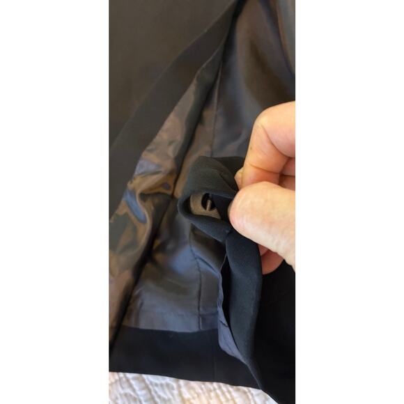 Vintage Cache Sz 4 Black Halter Straps Silky Trim Front Slit Lined Bandage Maxi - Picture 3 of 16